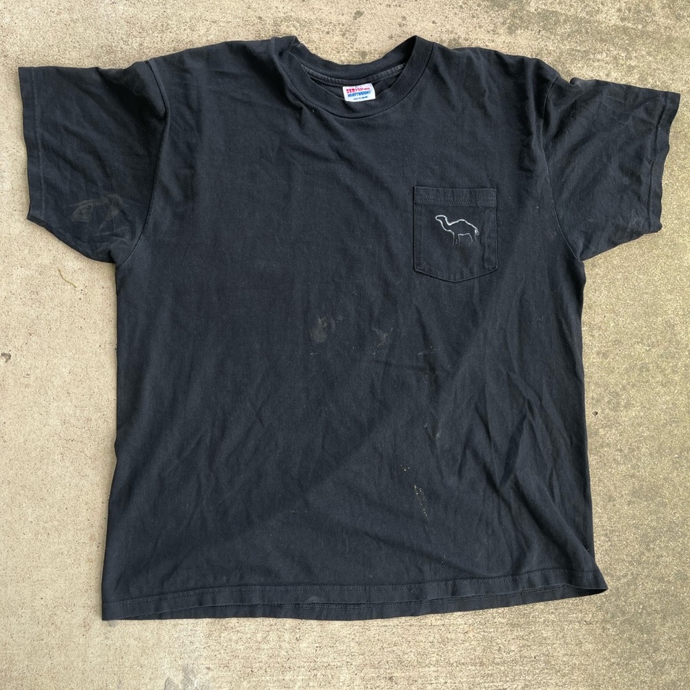 Men xl Camel smoke distressed shirt